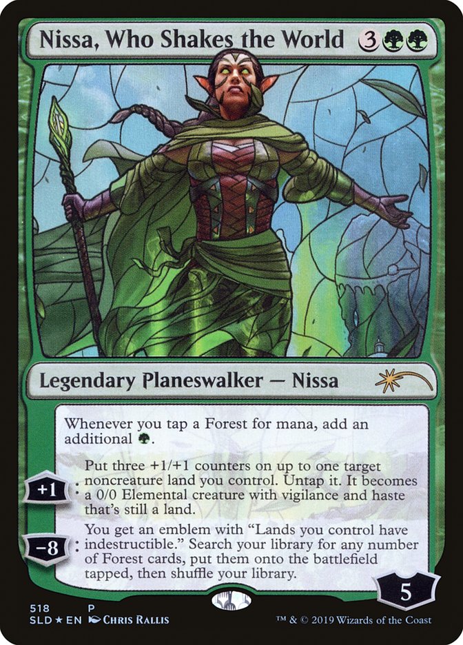 Nissa, Who Shakes the World (Stained Glass) [Secret Lair Drop Promos] | The Clever Kobold