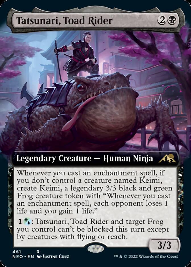 Tatsunari, Toad Rider (Extended Art) [Kamigawa: Neon Dynasty] | The Clever Kobold