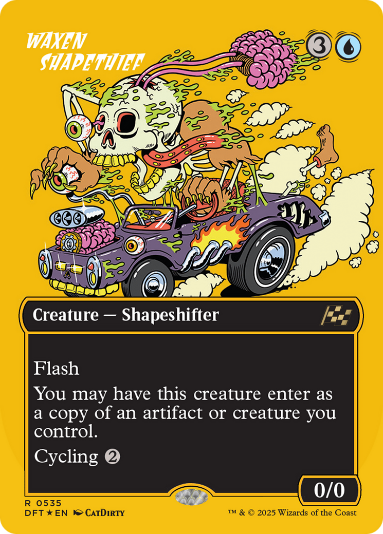 Waxen Shapethief (Borderless) (First-Place Foil) [Aetherdrift] | The Clever Kobold