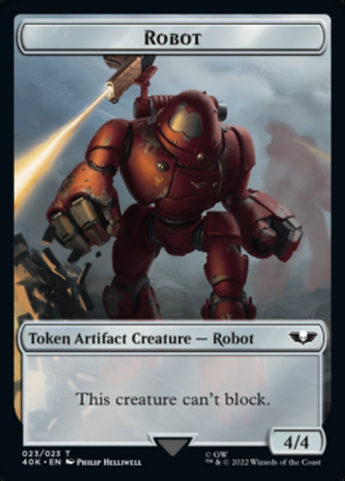 Astartes Warrior // Robot Double-Sided Token (Surge Foil) [Warhammer 40,000 Tokens] | The Clever Kobold