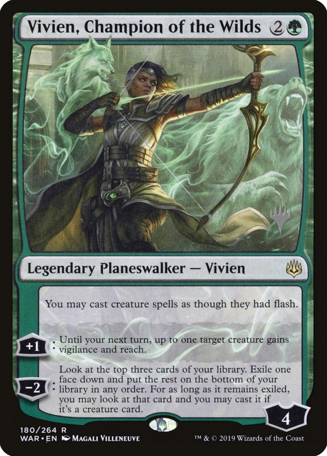 Vivien, Champion of the Wilds (Promo Pack) [War of the Spark Promos] | The Clever Kobold