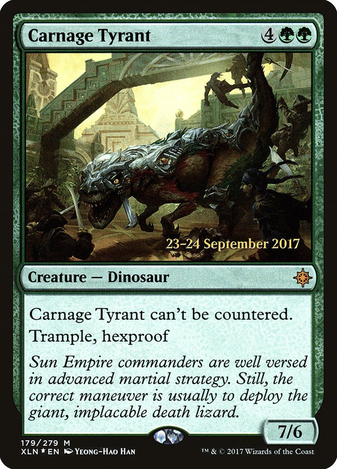 Carnage Tyrant [Ixalan Prerelease Promos] | The Clever Kobold