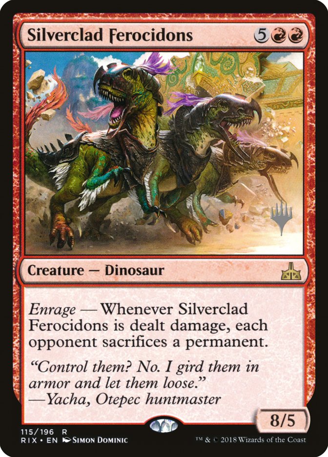 Silverclad Ferocidons (Promo Pack) [Rivals of Ixalan Promos] | The Clever Kobold