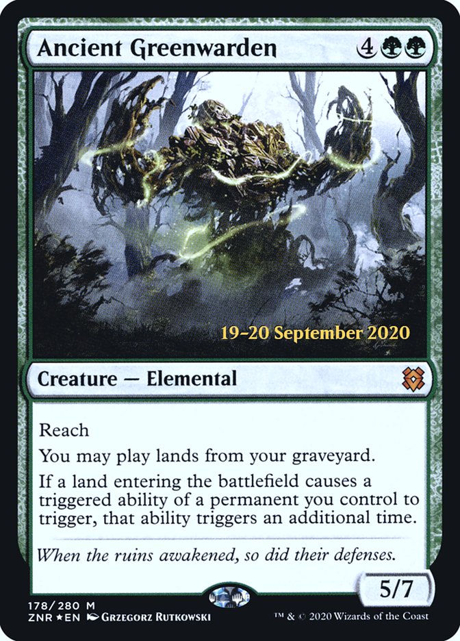 Ancient Greenwarden [Zendikar Rising Prerelease Promos] | The Clever Kobold