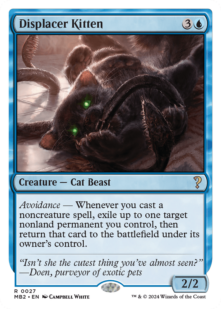 Displacer Kitten (White Border) [Mystery Booster 2] | The Clever Kobold