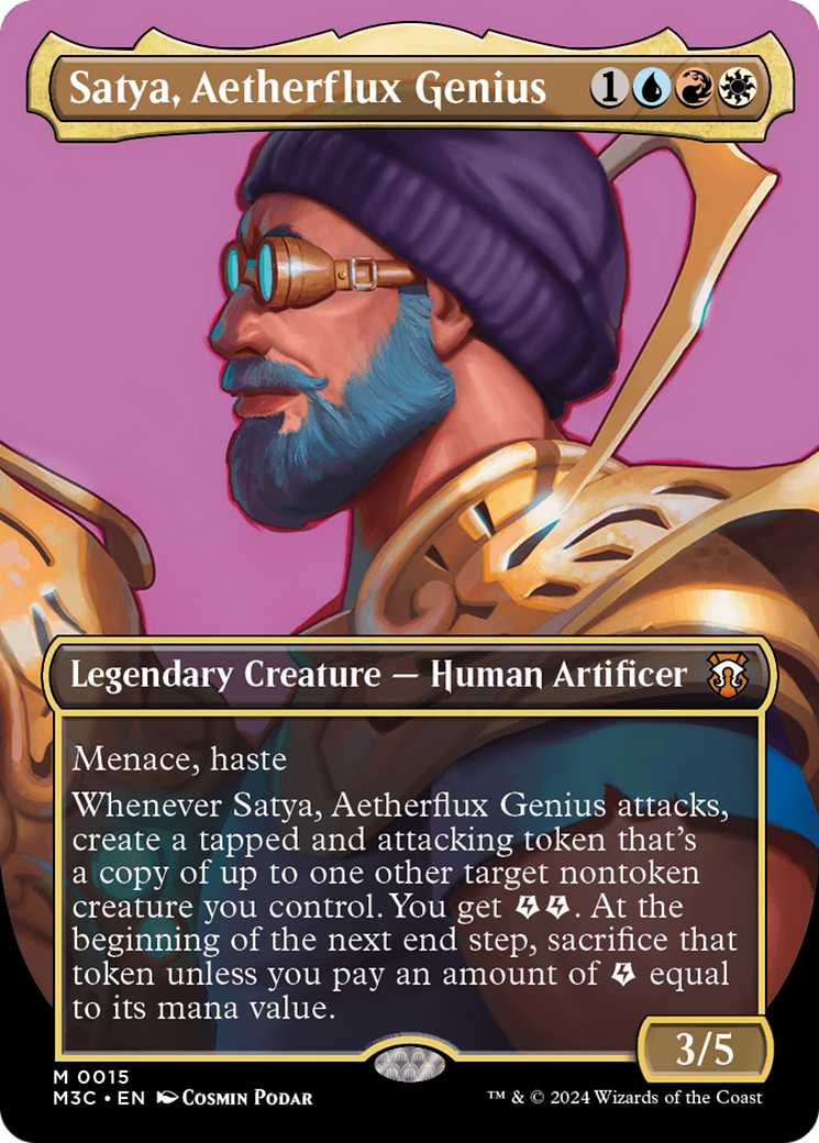 Satya, Aetherflux Genius (Borderless) [Modern Horizons 3 Commander] | The Clever Kobold