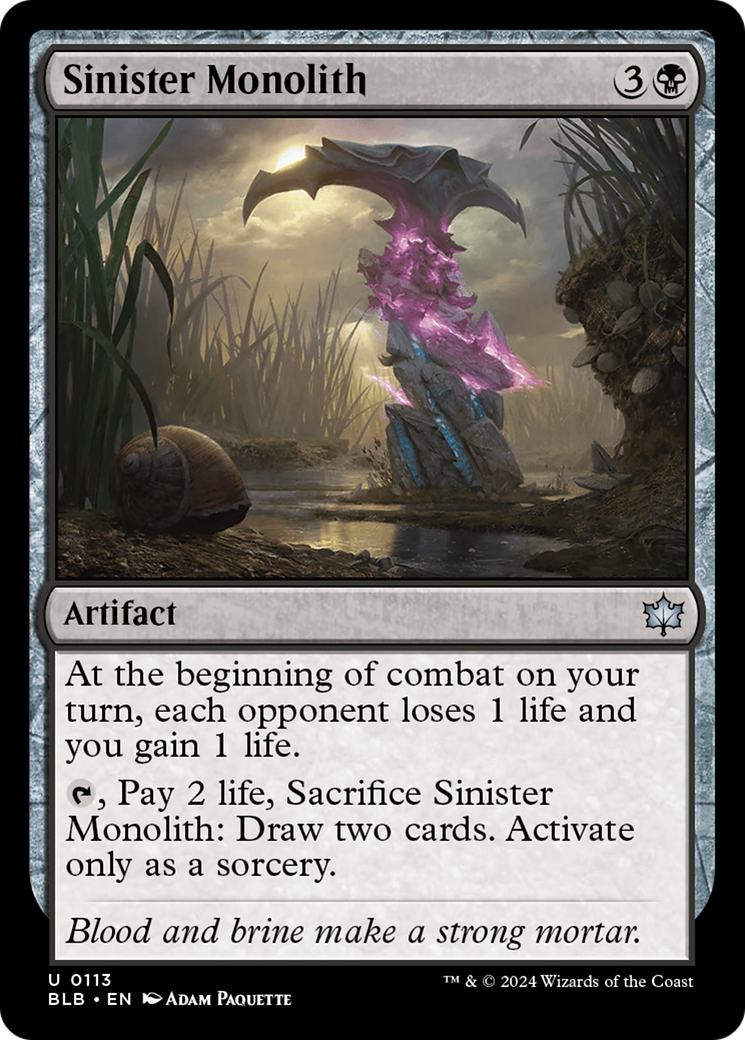 Sinister Monolith [Bloomburrow] | The Clever Kobold