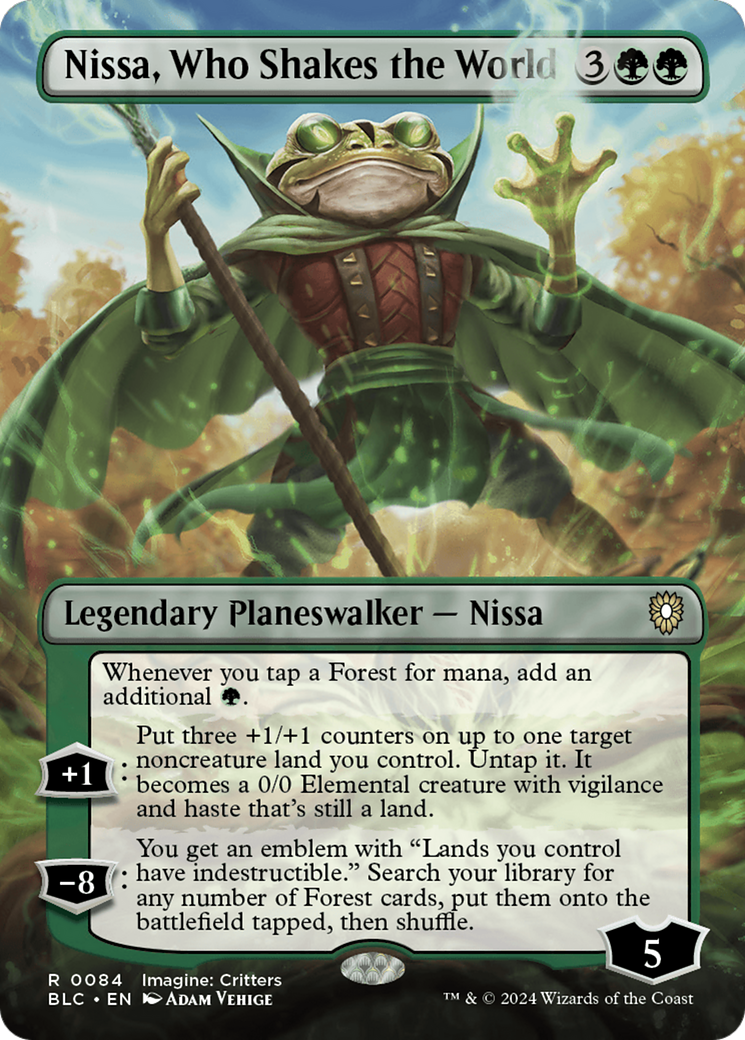 Nissa, Who Shakes the World (Borderless) [Bloomburrow Commander] | The Clever Kobold