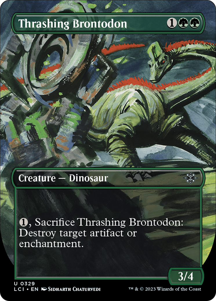 Thrashing Brontodon (Borderless) [The Lost Caverns of Ixalan] | The Clever Kobold