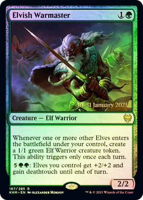 Elvish Warmaster [Kaldheim Prerelease Promos] | The Clever Kobold