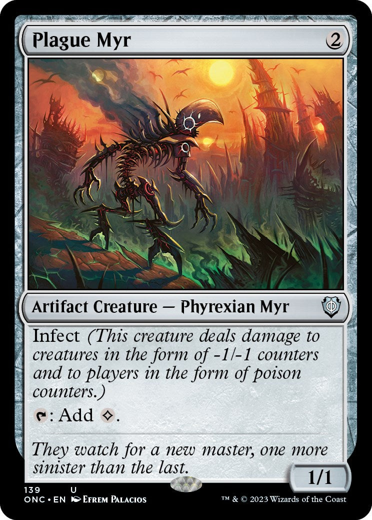 Plague Myr [Phyrexia: All Will Be One Commander] | The Clever Kobold