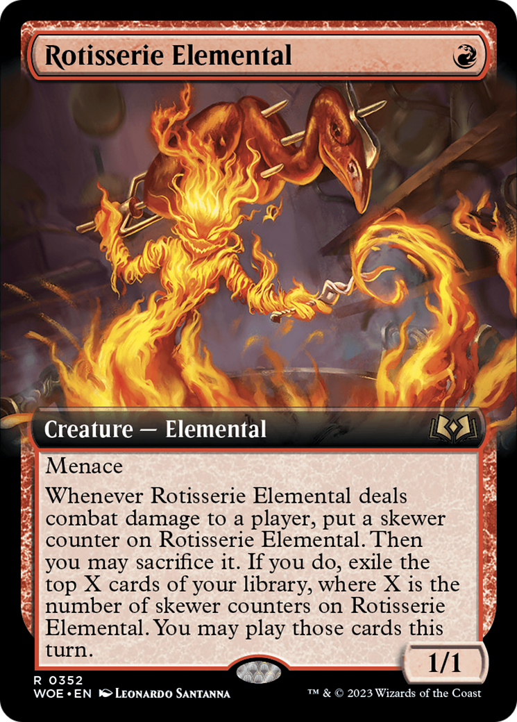 Rotisserie Elemental (Extended Art) [Wilds of Eldraine] | The Clever Kobold