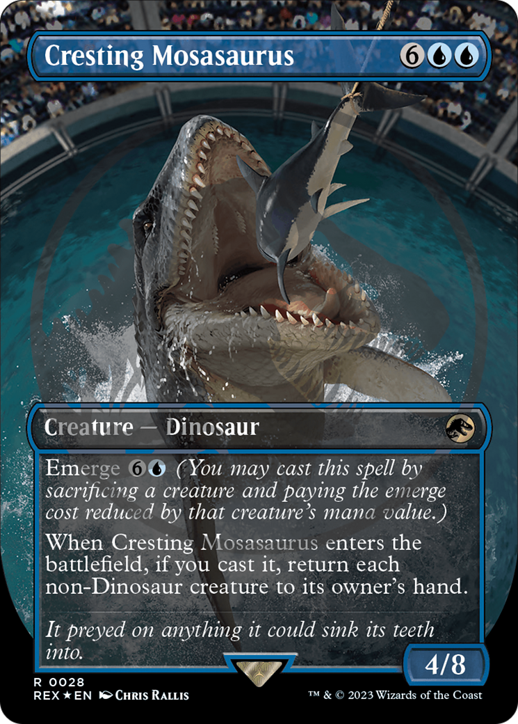 Cresting Mosasaurus (Emblem) (Borderless) [Jurassic World Collection Tokens] | The Clever Kobold