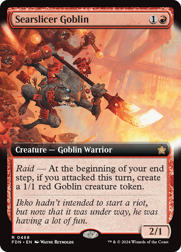 Searslicer Goblin (Extended Art) [Foundations] | The Clever Kobold