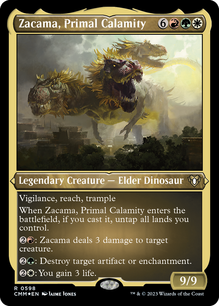 Zacama, Primal Calamity (Foil Etched) [Commander Masters] | The Clever Kobold