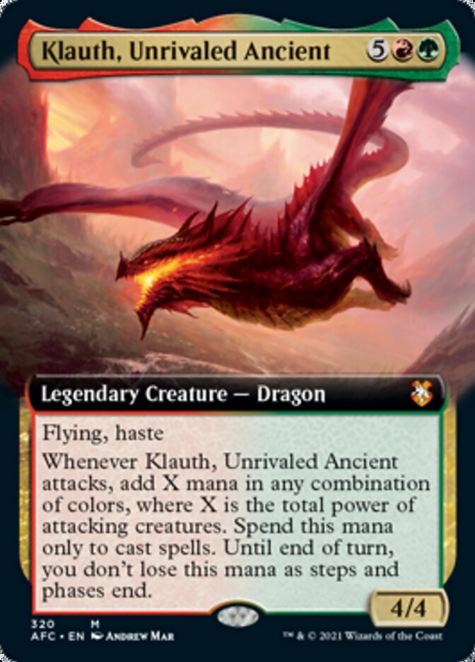 Klauth, Unrivaled Ancient (Extended Art) [Dungeons & Dragons: Adventures in the Forgotten Realms Commander] | The Clever Kobold