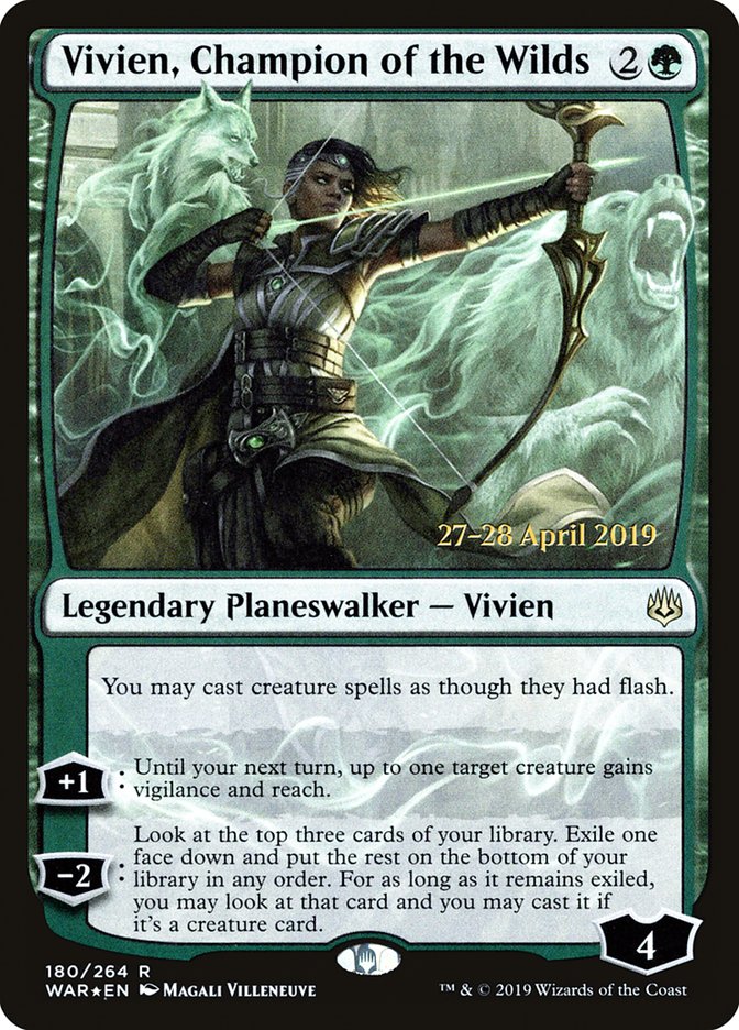 Vivien, Champion of the Wilds [War of the Spark Prerelease Promos] | The Clever Kobold