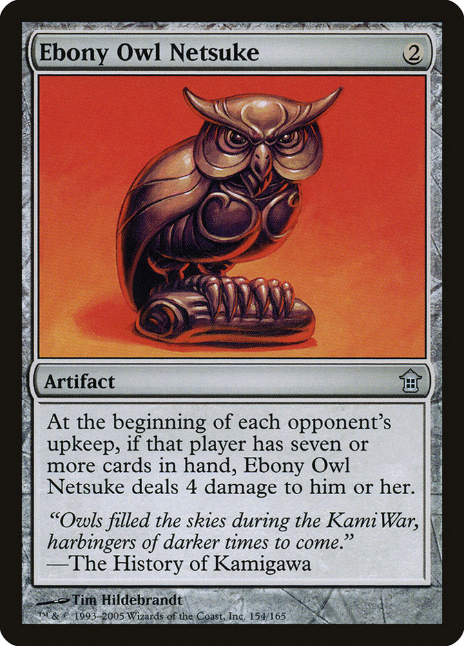 Ebony Owl Netsuke [Saviors of Kamigawa] | The Clever Kobold