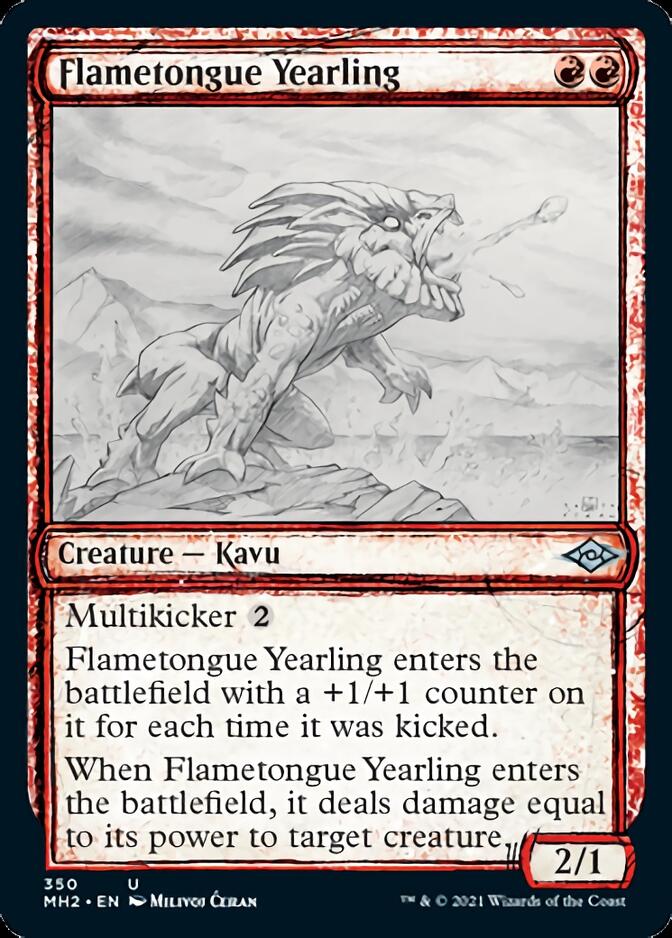 Flametongue Yearling (Sketch) [Modern Horizons 2] | The Clever Kobold