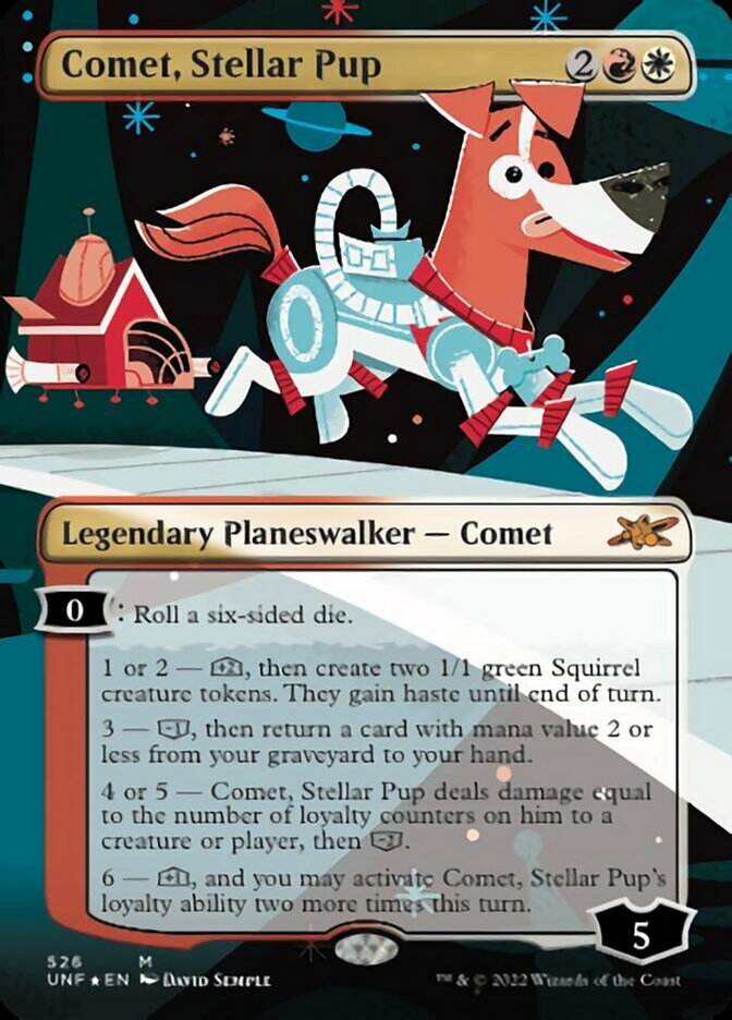 Comet, Stellar Pup (Borderless) (Galaxy Foil) [Unfinity] | The Clever Kobold