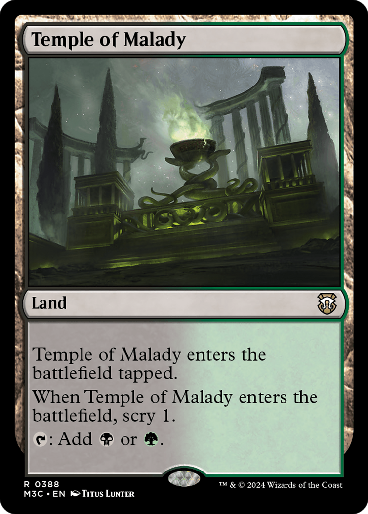 Temple of Malady (Ripple Foil) [Modern Horizons 3 Commander] | The Clever Kobold