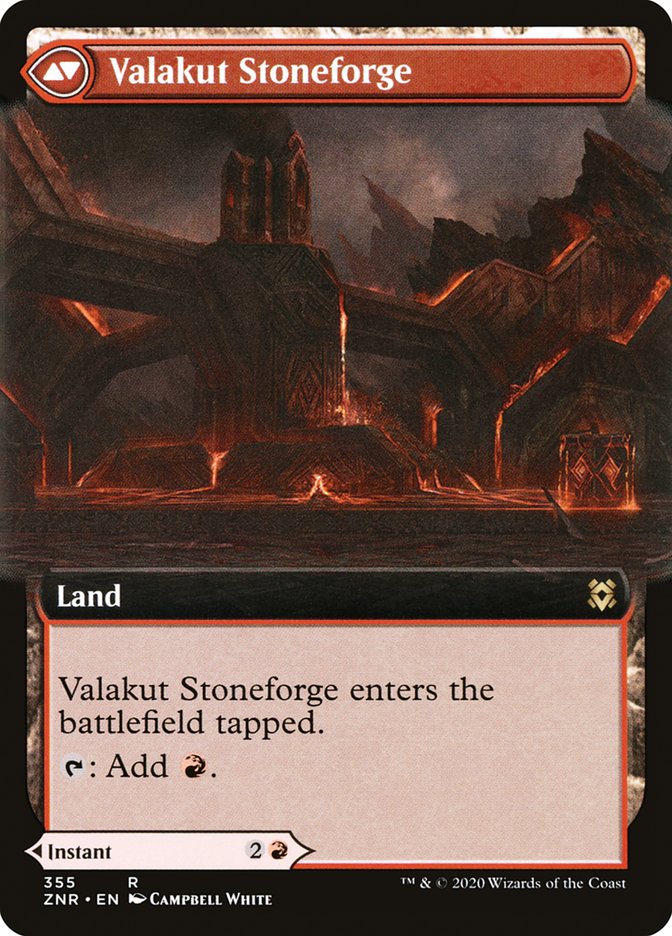 Valakut Awakening // Valakut Stoneforge (Extended Art) [Zendikar Rising] | The Clever Kobold