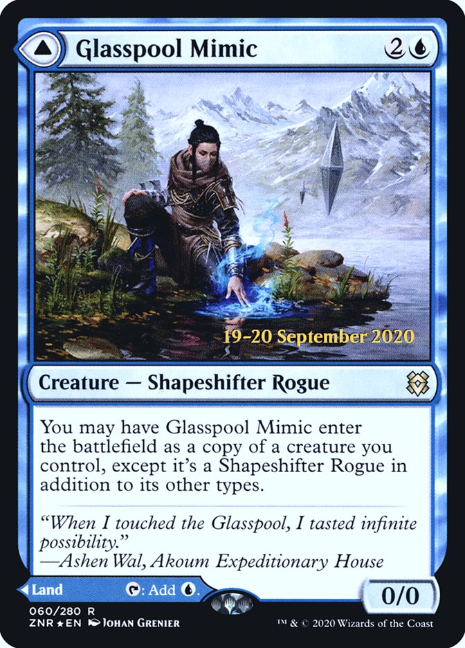 Glasspool Mimic // Glasspool Shore [Zendikar Rising Prerelease Promos] | The Clever Kobold