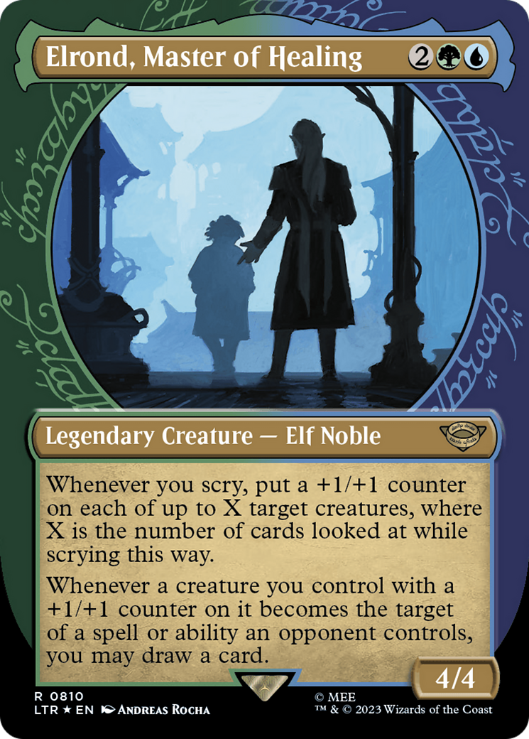 Elrond, Master of Healing (Showcase) (Surge Foil) [The Lord of the Rings: Tales of Middle-Earth] | The Clever Kobold