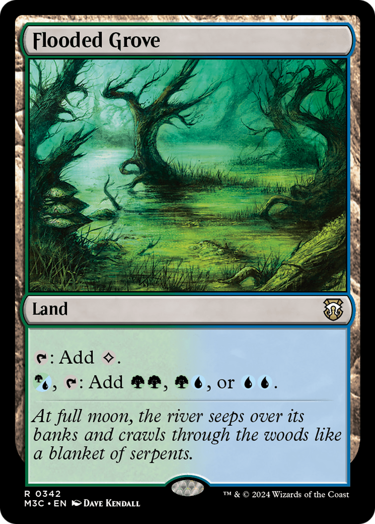 Flooded Grove (Ripple Foil) [Modern Horizons 3 Commander] | The Clever Kobold