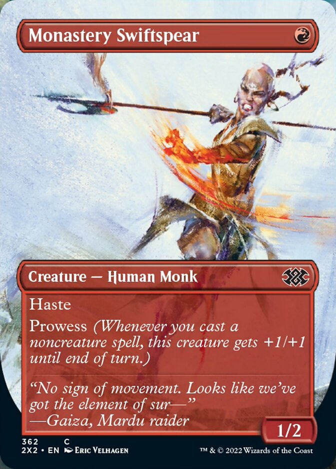 Monastery Swiftspear (Borderless Alternate Art) [Double Masters 2022] | The Clever Kobold