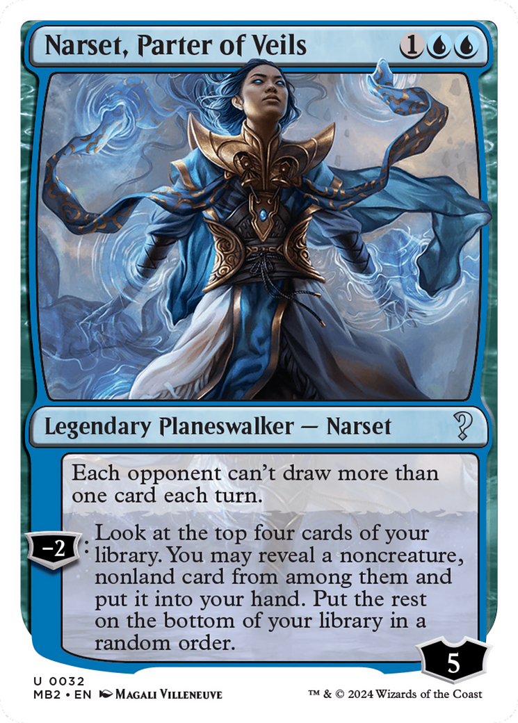 Narset, Parter of Veils (White Border) [Mystery Booster 2] | The Clever Kobold