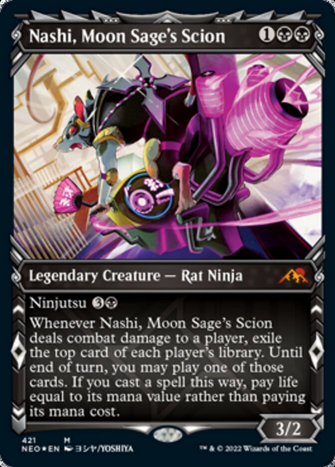 Nashi, Moon Sage's Scion (Showcase) (Foil Etched) [Kamigawa: Neon Dynasty] | The Clever Kobold