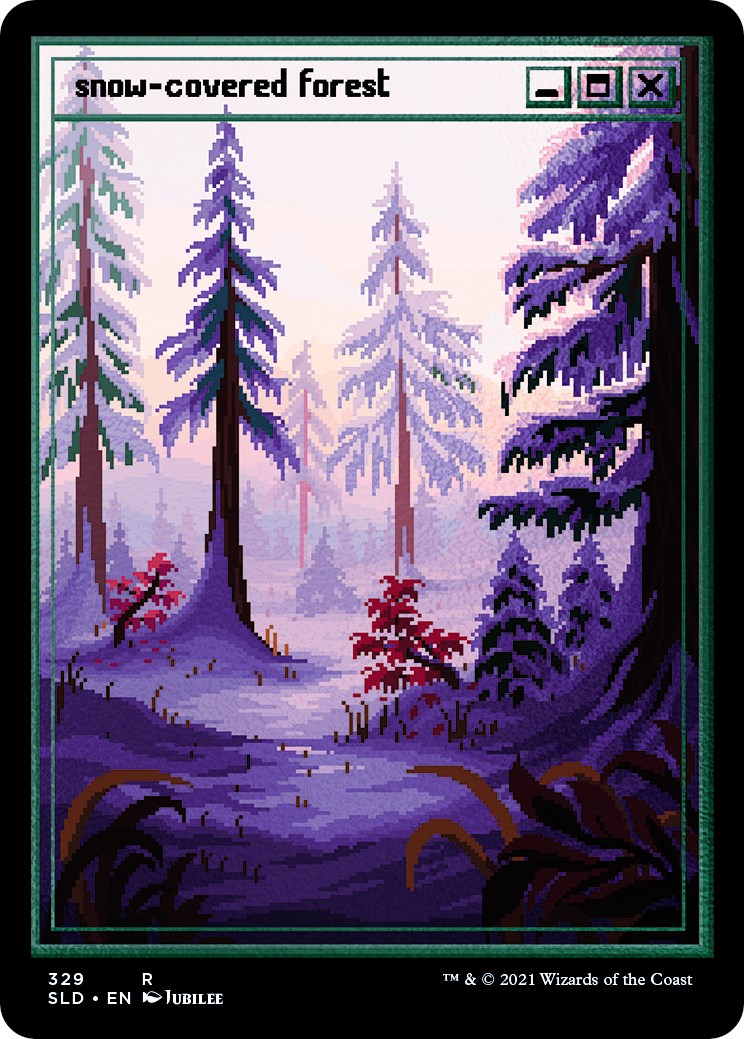 Snow-Covered Forest (PixelSnowLands.jpg) (Foil Etched)