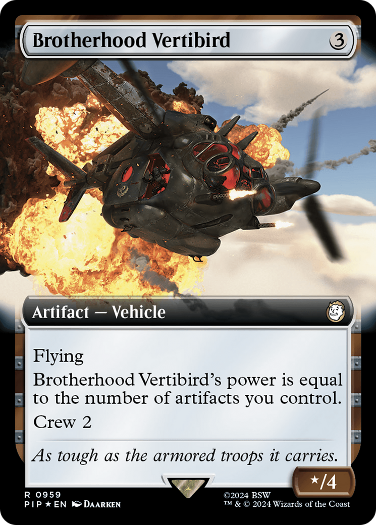 Brotherhood Vertibird (Extended Art) (Surge Foil) [Fallout] | The Clever Kobold