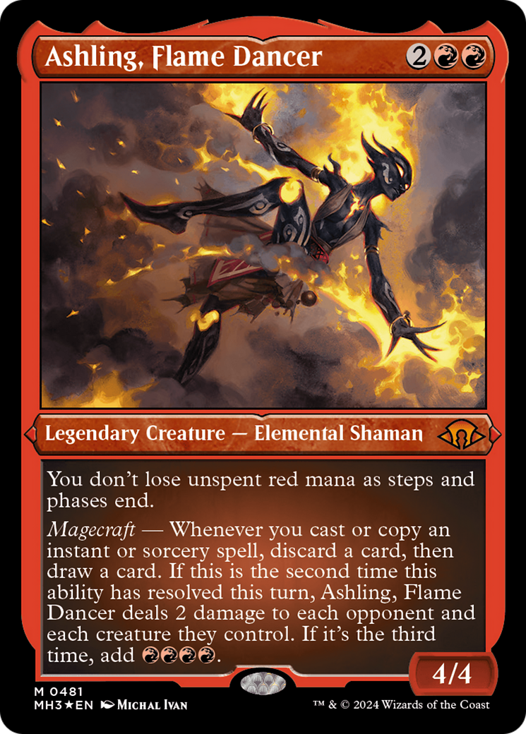 Ashling, Flame Dancer (Foil Etched) [Modern Horizons 3] | The Clever Kobold