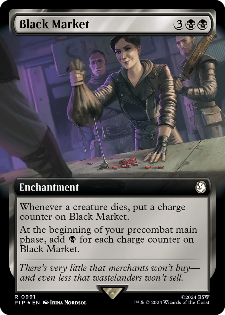 Black Market (Extended Art) (Surge Foil) [Fallout] | The Clever Kobold