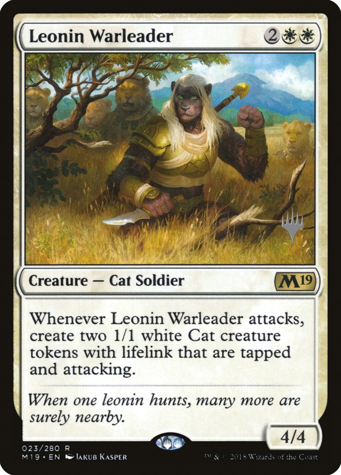 Leonin Warleader (Promo Pack) [Core Set 2019 Promos] | The Clever Kobold