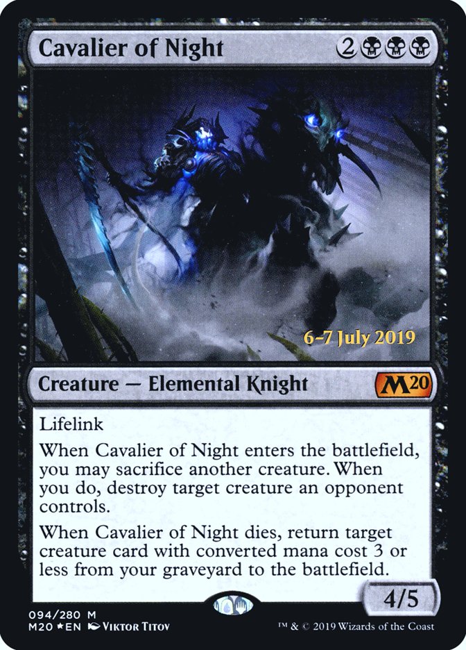 Cavalier of Night [Core Set 2020 Prerelease Promos] | The Clever Kobold