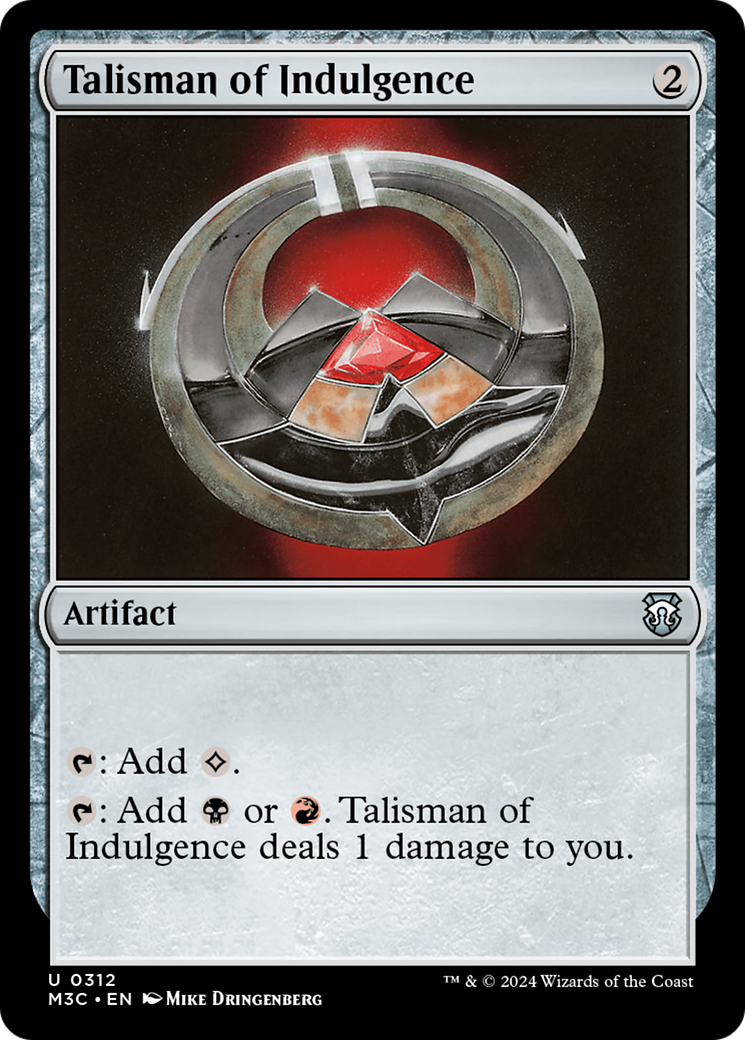 Talisman of Indulgence (Ripple Foil) [Modern Horizons 3 Commander] | The Clever Kobold