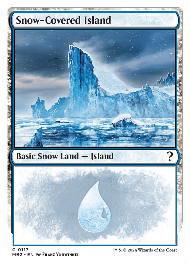 Snow-Covered Island (White Border) [Mystery Booster 2] | The Clever Kobold