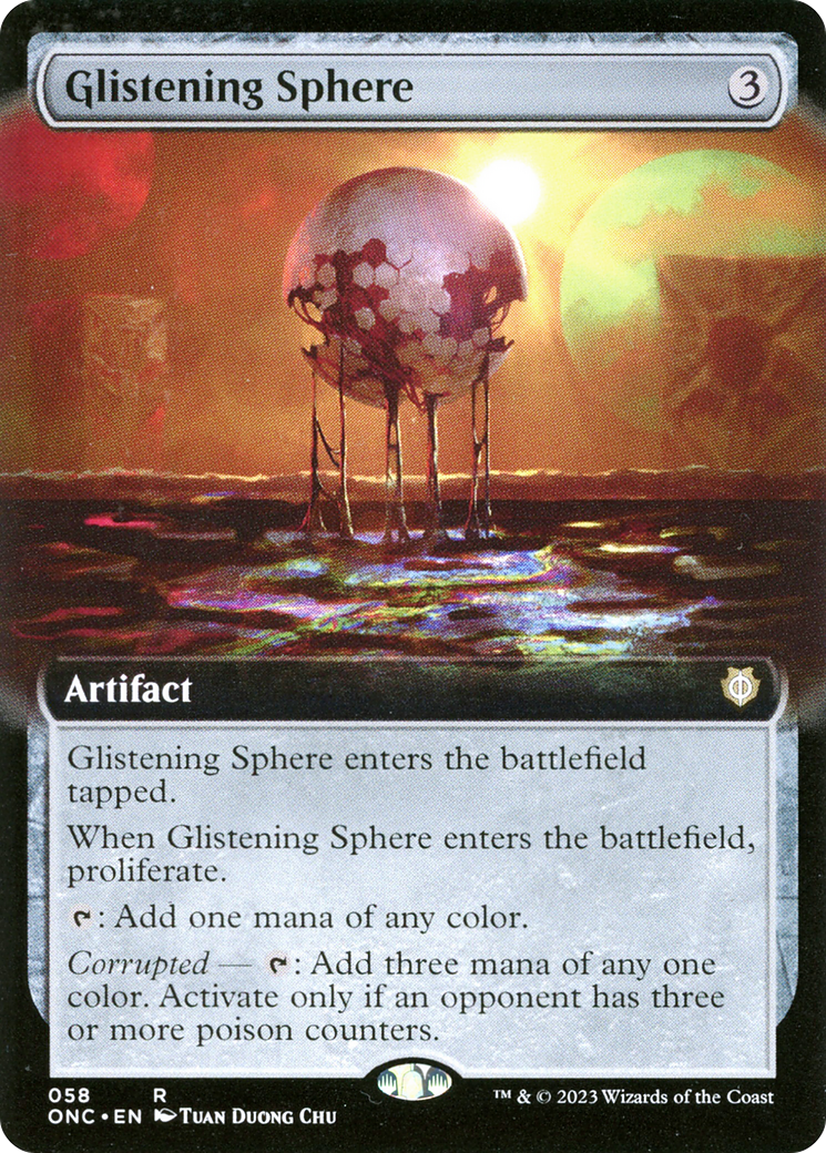 Glistening Sphere (Extended Art) [Phyrexia: All Will Be One Commander] | The Clever Kobold