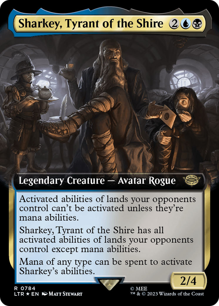 Sharkey, Tyrant of the Shire (Extended Art) (Surge Foil) [The Lord of the Rings: Tales of Middle-Earth] | The Clever Kobold