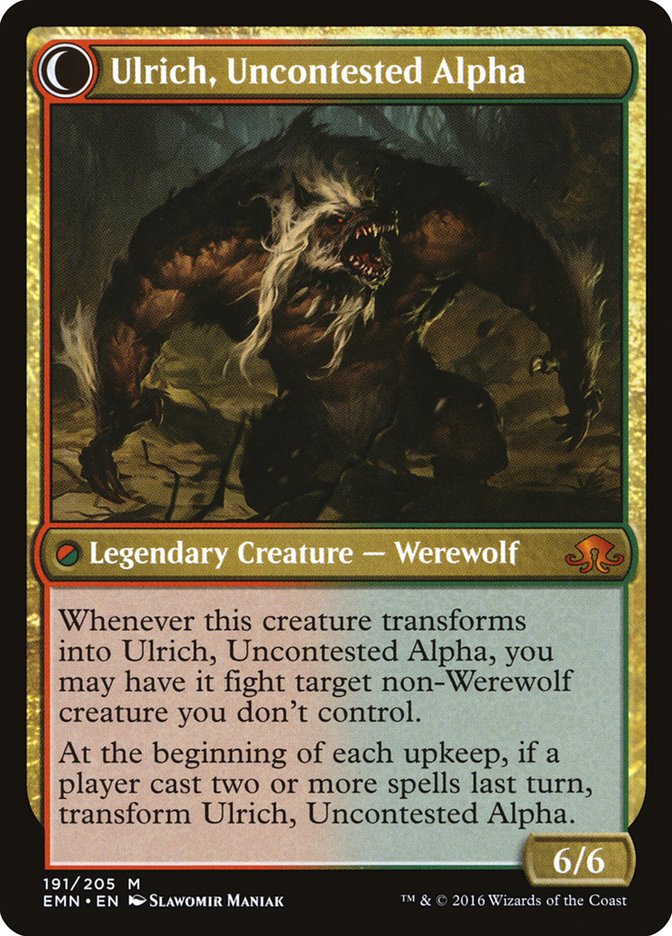 Ulrich of the Krallenhorde // Ulrich, Uncontested Alpha [Eldritch Moon] | The Clever Kobold