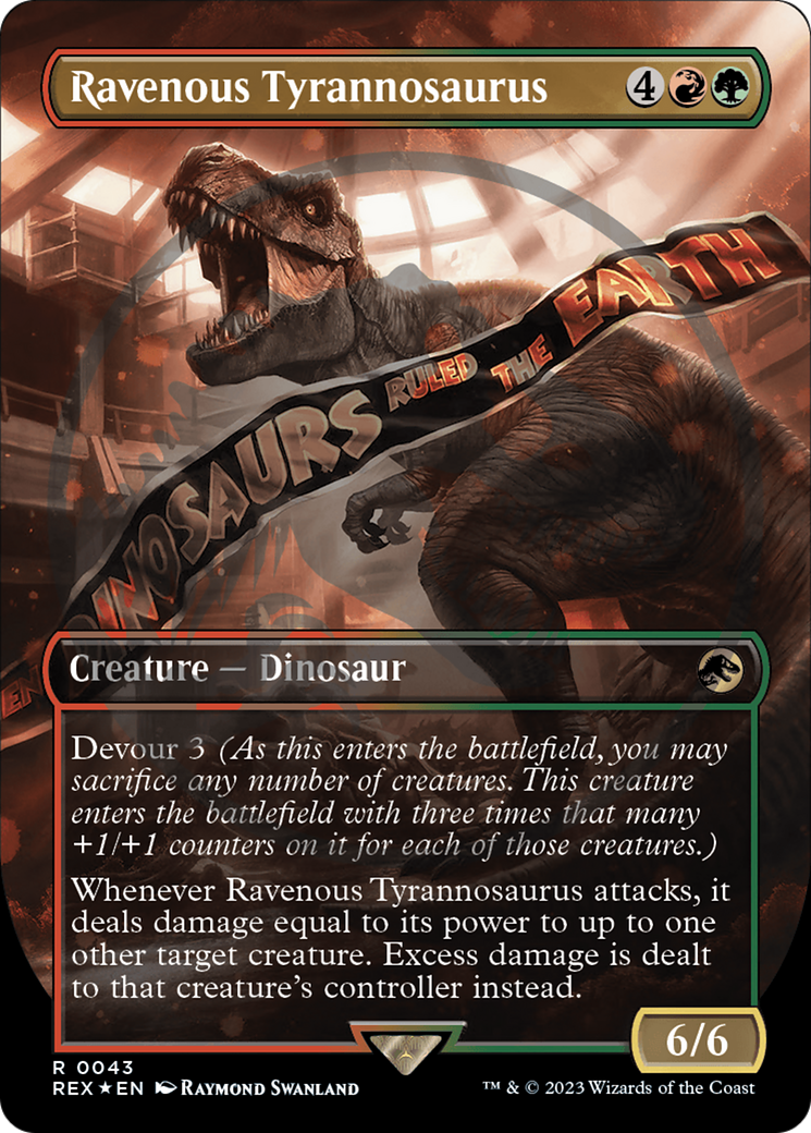 Ravenous Tyrannosaurus (Emblem) (Borderless) [Jurassic World Collection Tokens] | The Clever Kobold