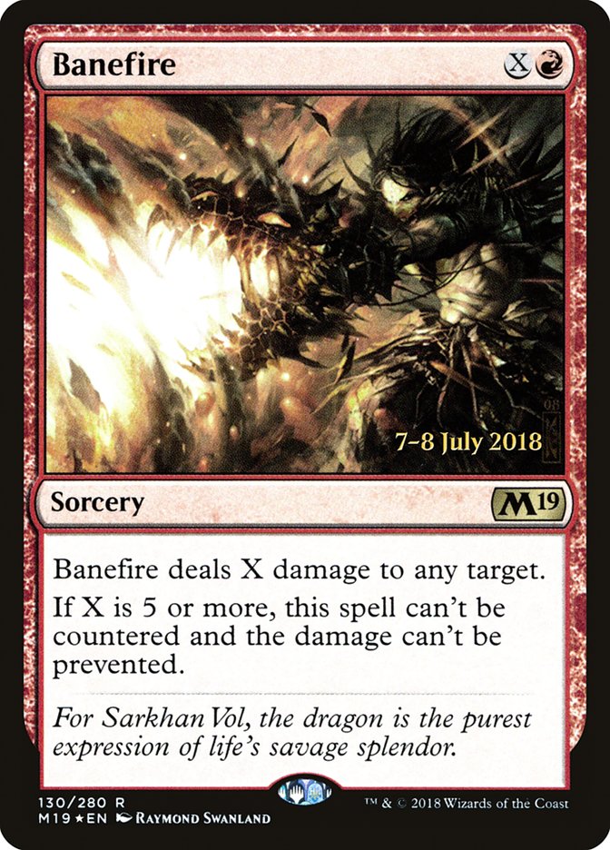 Banefire [Core Set 2019 Prerelease Promos] | The Clever Kobold