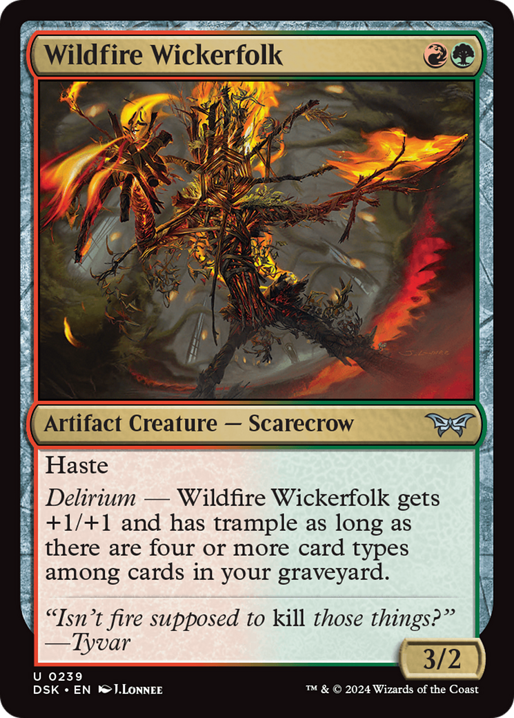 Wildfire Wickerfolk [Duskmourn: House of Horror] | The Clever Kobold