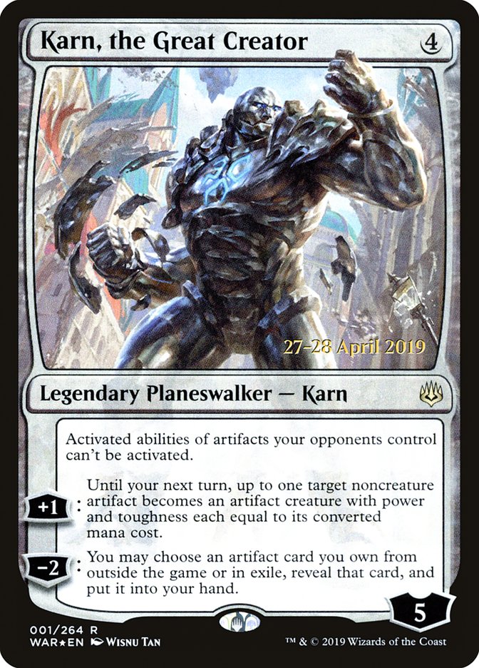 Karn, the Great Creator [War of the Spark Prerelease Promos] | The Clever Kobold