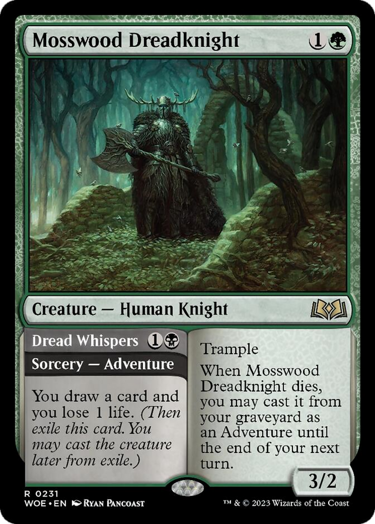 Mosswood Dreadknight // Dread Whispers [Wilds of Eldraine] | The Clever Kobold