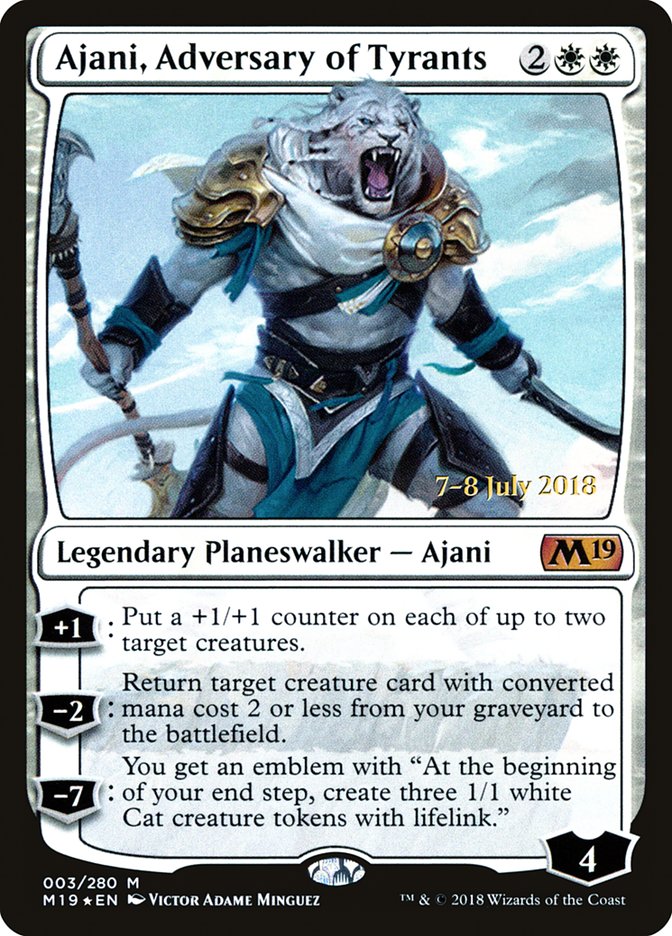 Ajani, Adversary of Tyrants [Core Set 2019 Prerelease Promos] | The Clever Kobold