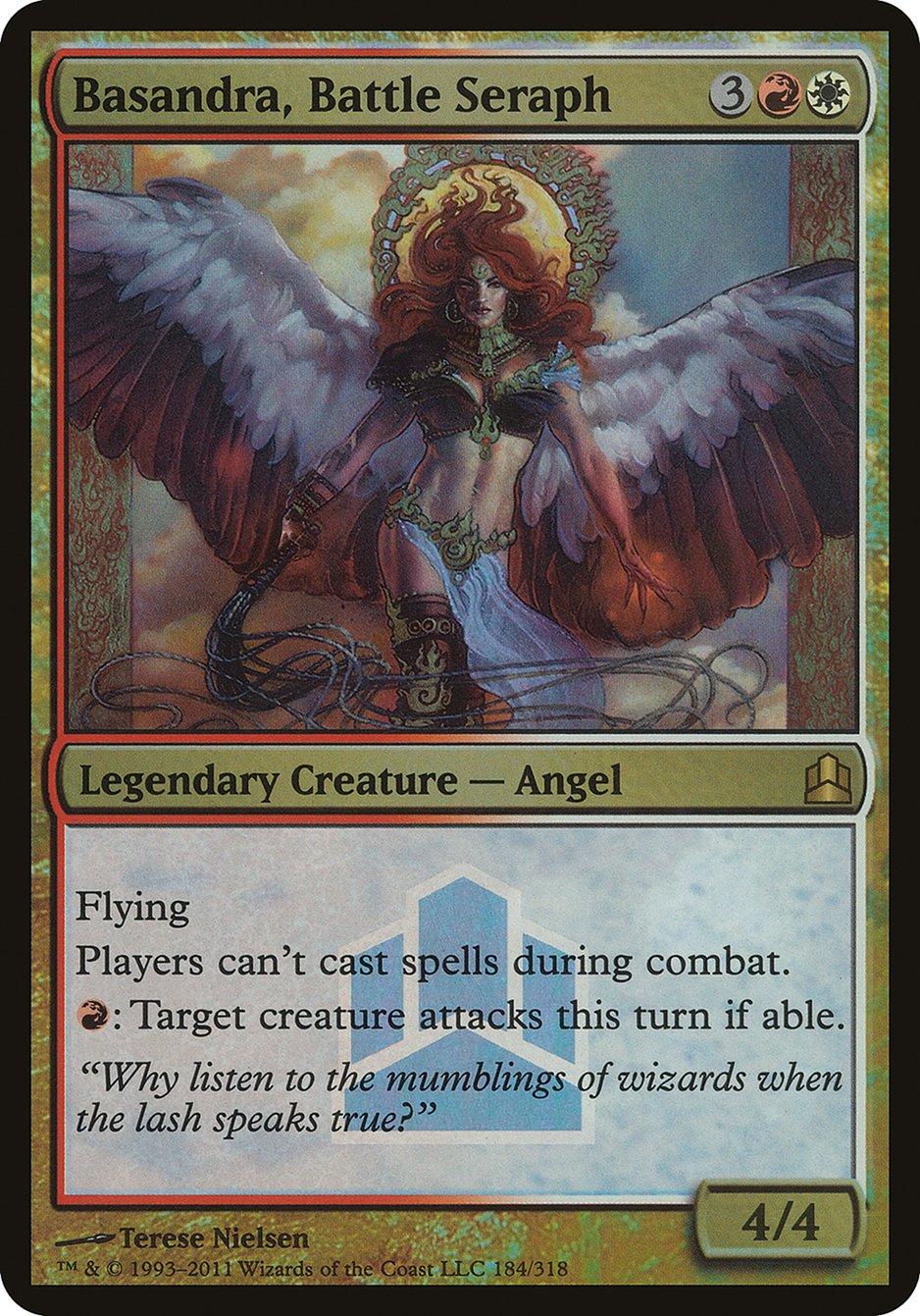 Basandra, Battle Seraph (Launch) (Oversized) [Commander 2011 Oversized] | The Clever Kobold